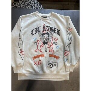 Betty Boop Sweatshirt Lil Angel Cream Colored Large